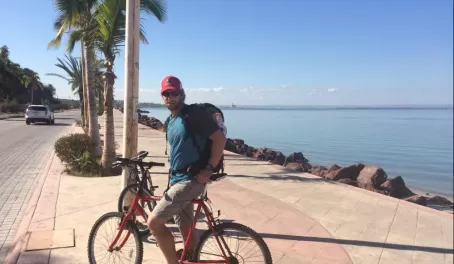 Matt biking along the Malecon