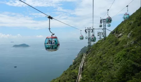Gondolas at Ocean Park, Hong Kong.