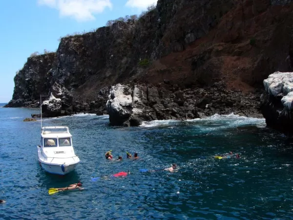 Snorkeling stop on a Galapagos trip