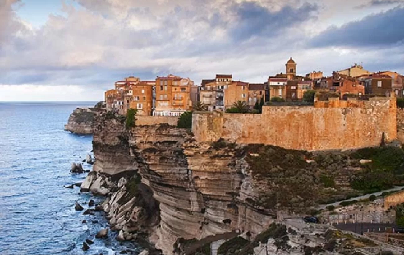 Bonifacio, nestled on top of Corsica’s coastal cliffs