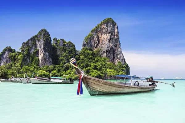Longtail boat on a beautiful Thai beach