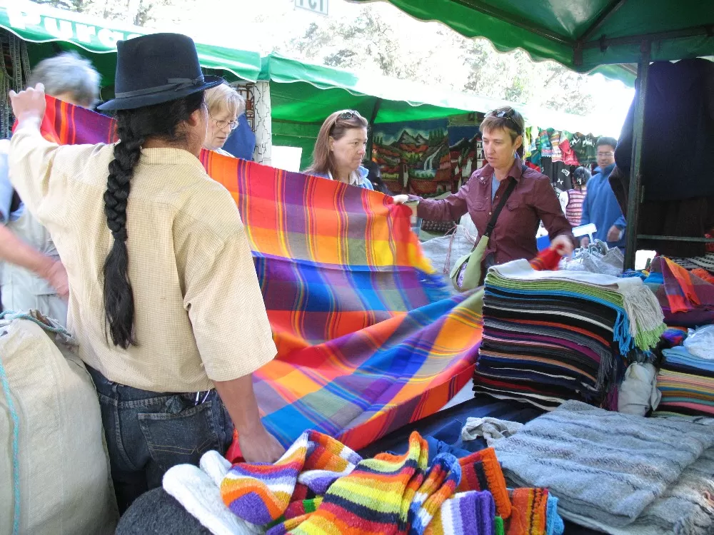 Exploring the weekly Quito market.