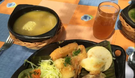 Traditional farm lunch in Colombia