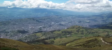 Overlooking the city of Quito, Ecuador
