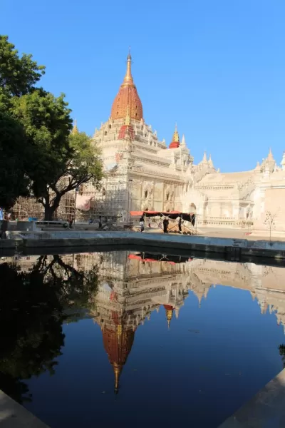Reflective pool in Bagan