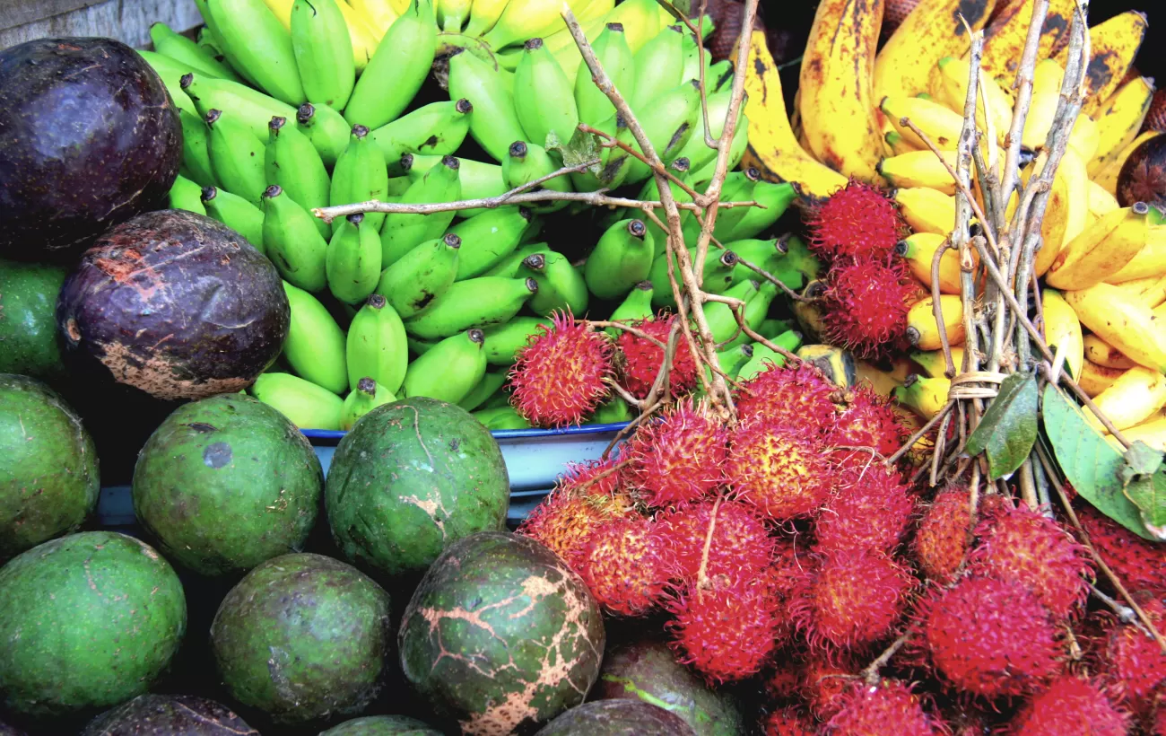 Fruit on display at a Indonesian market