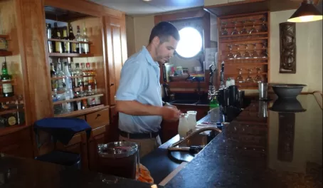 Bartender mixing up some drinks